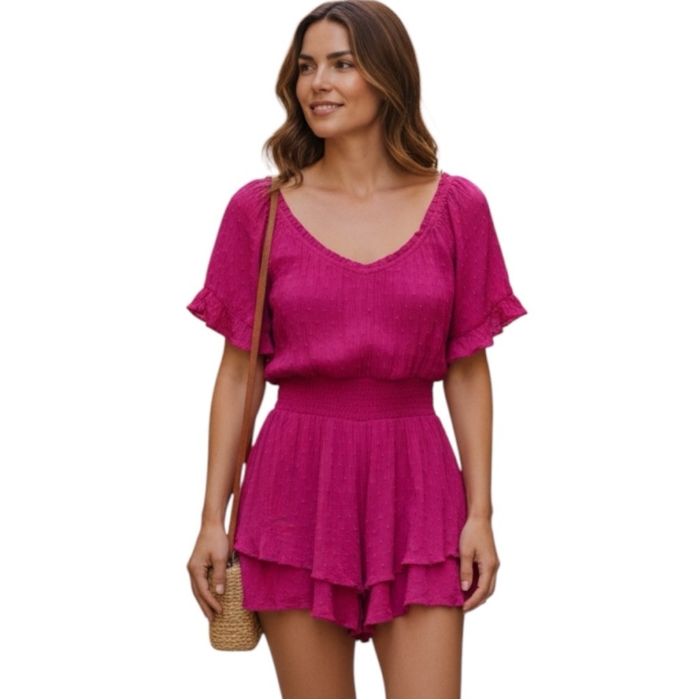 Altar'd State Fuchsia Romper NWOT S